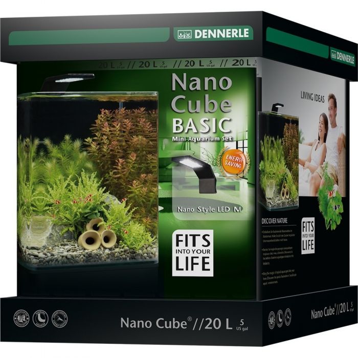 картинка Dennerle NanoCube Basic 20 Style LED M - Нано-аквариум с базовым комлектом для установки и светильни интернет-магазин a-nature.ru