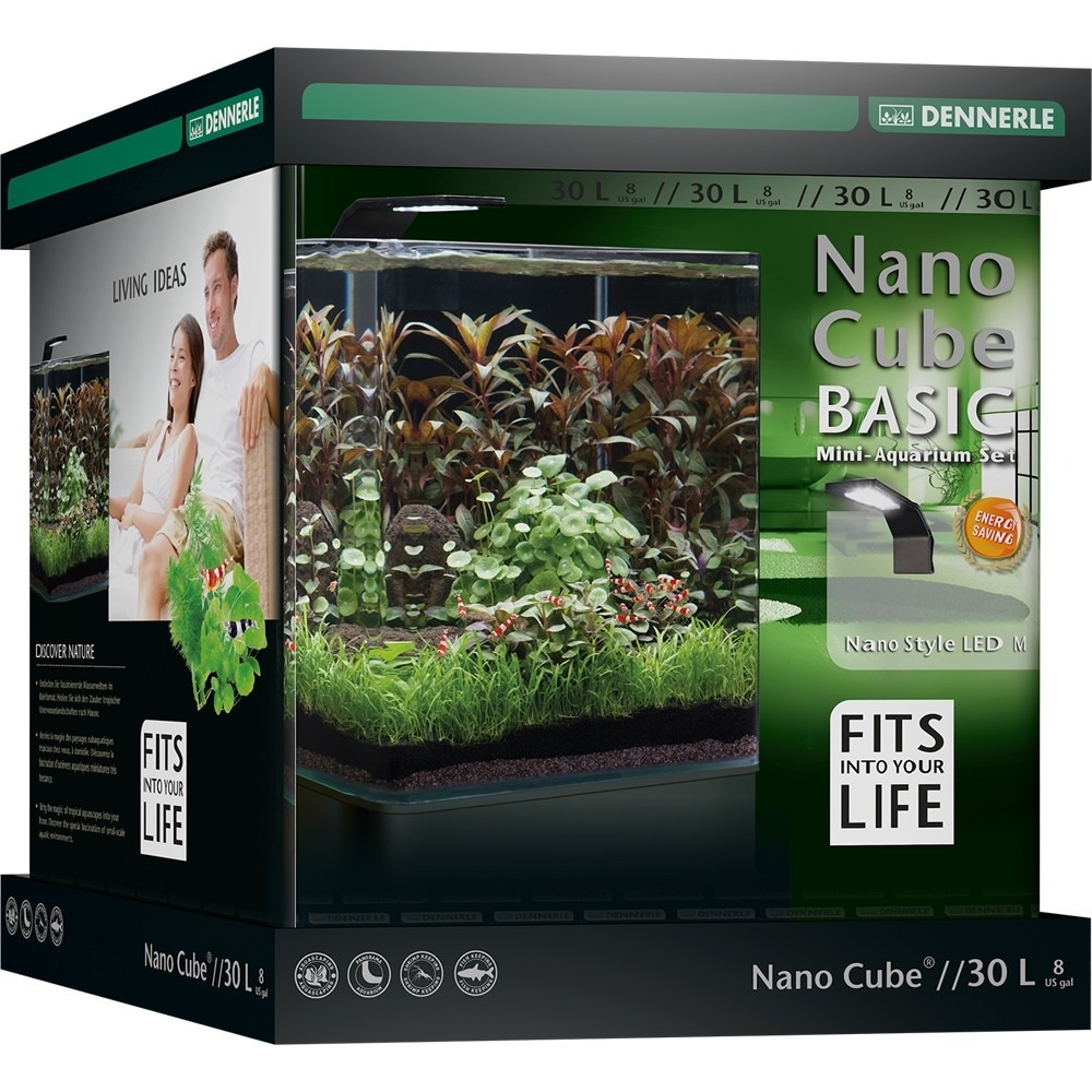 картинка Dennerle NanoCube Basic 30 Style LED M - Нано-аквариум с базовым комлектом для установки и светильни интернет-магазин a-nature.ru
